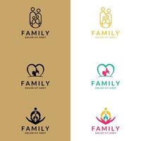 modelo de logotipo de família. logotipo do grupo de 4 pessoas. modelo de design de logotipo de vetor corporativo