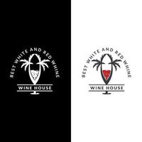 logotipo do vinho. símbolo de ícone de vinho, design de emblema em fundo branco vetor