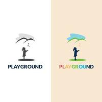 ilustração do logotipo de vetor de playground. playgroup, pré-escola, modelo de logotipo do jardim de infância