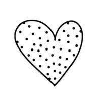 coração de estilo doodle fofo. elemento de decoração de cartão postal. vetor