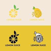 frutas limão fresco logotipo design vector símbolo ícone ilustração. logotipo de bebida fresca