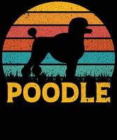 engraçado poodle vintage retrô pôr do sol silhueta presentes amante de cães proprietário de cães camiseta essencial vetor