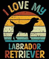 engraçado labrador retriever vintage retro pôr do sol silhueta presentes amante de cães proprietário de cães camiseta essencial vetor