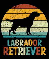 engraçado labrador retriever vintage retro pôr do sol silhueta presentes amante de cães proprietário de cães camiseta essencial vetor