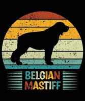 engraçado belga malinois vintage retro pôr do sol silhueta presentes amante de cães proprietário de cães camiseta essencial vetor