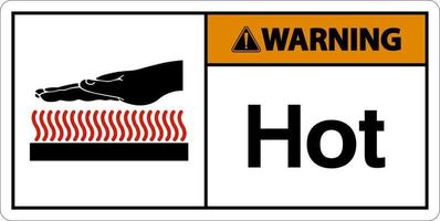 símbolo quente de aviso no fundo branco