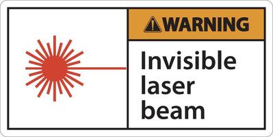 sinal de alerta raio laser invisível no fundo branco vetor