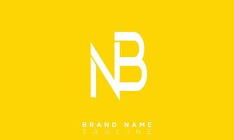 letras do alfabeto iniciais monograma logotipo nb, bn, n e b vetor