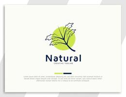 modelo de design de logotipo de beleza de folhas naturais vetor