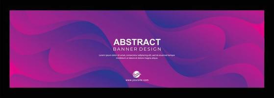 vetor de design de banner ondulado de cor roxa abstrata