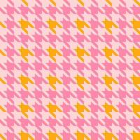 design de padrão de superfície sem costura rosa com houndstooth vetor