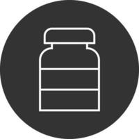 ícone invertido de linha de frasco de comprimidos vetor