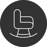 ícone invertido de linha de cadeira de balanço vetor