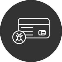 ícone invertido de linha de cartão de crédito vetor