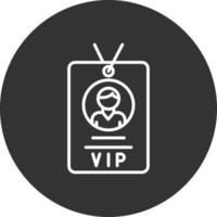 ícone invertido de linha de passe vip vetor