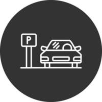20 - ícone invertido da linha do estacionamento vetor