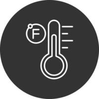 ícone invertido de linha fahrenheit vetor