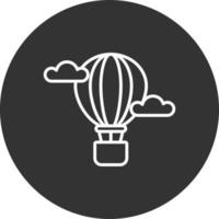 ícone invertido de linha de balão de ar quente vetor