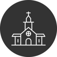 ícone invertido da linha da igreja vetor