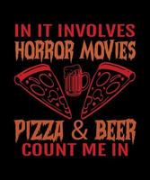 nele envolve filmes de terror pizza e cerveja conte comigo vetor