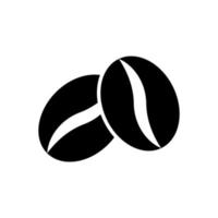 ícone de vetor preto de grãos de café isolado no fundo branco
