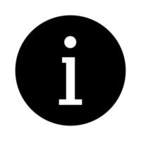 ícone de vetor preto de informação isolado no fundo branco