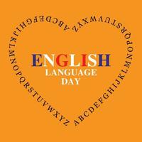 mnemônico, logotipo, letras, tipografia para o dia da língua inglesa, 23 de março. ilustração vetorial. un english day é observado anualmente no dia 23 de abril. vetor