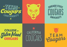 Vector Set of Cougar Logos e Etiquetas