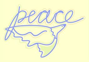 ilustração em vetor isolada de pomba voadora com letras. conceito de paz.
