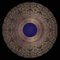 design de mandala ornamental de luxo em fundo de padrão arabesco de cor dourada vetor