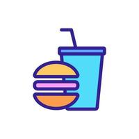 hambúrguer, ícone de vetor de cola. ilustração de símbolo de contorno isolado