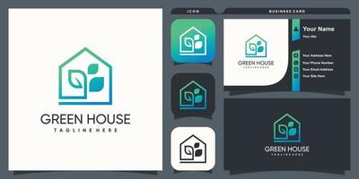 logotipo da casa verde com conceito moderno para vetor premium de negócios