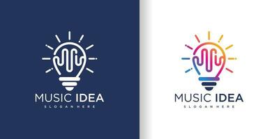 logotipo de lâmpada com vetor premium de conceito de design de música