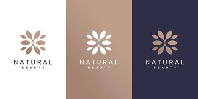 logotipo de beleza natural com vetor premium de conceito moderno