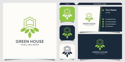 logotipo da casa verde com vetor premium de conceito abstrato moderno