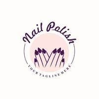 conceito de design de logotipo de unhas para vetor premium de mulher de beleza de unhas