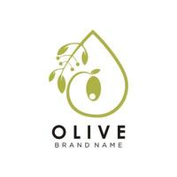 design de logotipo verde-oliva com vetor premium de conceito criativo