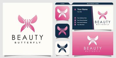 logotipo de beleza com conceito de borboleta para salão de beleza spa de beleza vetor