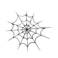 teia de aranha preta de halloween sobre fundo branco. ilustração vetorial, clip-art. feliz Dia das Bruxas. silhueta de vetor de linha. ilustração para webdesign