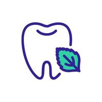 ação de hortelã na ilustração de contorno de vetor de ícone de dentes