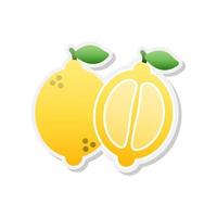ícone de adesivo de limão, vetor, ilustração. vetor