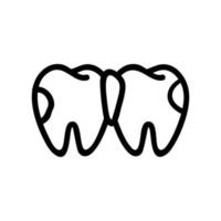 falta de espaço para ilustração de contorno de vetor de ícone de crescimento de dente saudável