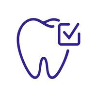 ilustração de contorno de vetor de ícone de dente saudável