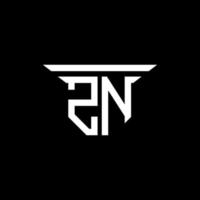 design criativo do logotipo da carta zn com gráfico vetorial vetor