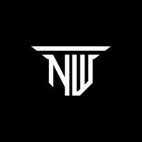 design criativo de logotipo de letra nw com gráfico vetorial vetor