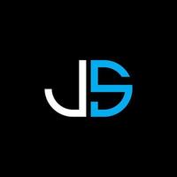 design criativo do logotipo da carta js com gráfico vetorial vetor