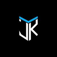 design criativo do logotipo da carta jk com gráfico vetorial vetor