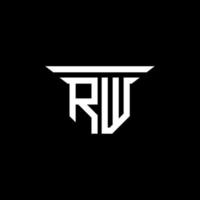 design criativo de logotipo de letra rw com gráfico vetorial vetor