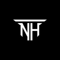 design criativo do logotipo da letra nh com gráfico vetorial vetor