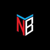 design criativo do logotipo da carta nb com gráfico vetorial vetor